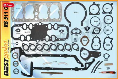 Big Bore Engine Gasket Set - Best Brand with Graphtite - Ford Flathead 59A 239 V8 1945-1948